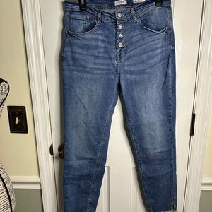 Kensie Button Down High Rise Skinny Jeans